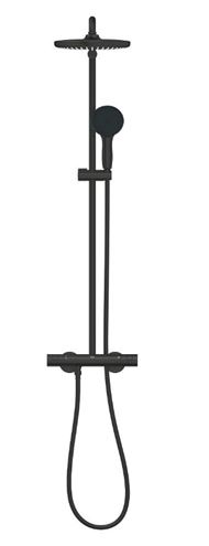 GROHE TEMPESTA SYSTEM 250 sprchový set s termostatickou baterií, horní sprcha, ruční sprcha se 2 proudy, tyč, hadice, Water Saving, matná černá 266702431 Obrázek - fotka