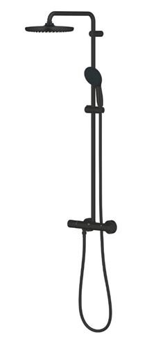 GROHE TEMPESTA SYSTEM 250 sprchový set s termostatickou baterií, horní sprcha, ruční sprcha se 2 proudy, tyč, hadice, Water Saving, matná černá 266702431 Obrázek - fotka