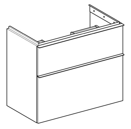 GEBERIT ICON skříňka pod umyvadlo 740x416x615mm, závěsná, 2 zásuvky, úchytka matná bílá, lakovaná matná bílá 502.308.01.3 Obrázek - fotka