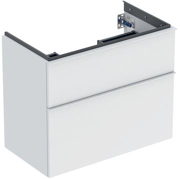 GEBERIT ICON skříňka pod umyvadlo 740x416x615mm, závěsná, 2 zásuvky, úchytka matná bílá, lakovaná matná bílá