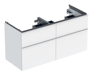 GEBERIT ICON skříňka pod dvojumyvadlo 118,4x47,6x61,5 cm, 4 zásuvky, lesklá bílá