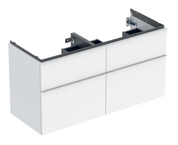 GEBERIT ICON skříňka pod dvojumyvadlo 118,4x47,6x61,5 cm, 4 zásuvky, lesklá bílá