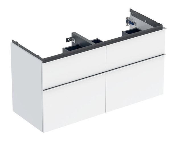 GEBERIT ICON skříňka pod dvojumyvadlo 118,4x47,6x61,5 cm, 4 zásuvky, lesklá bílá 502.309.01.2 Obrázek - Hlavní obrázek