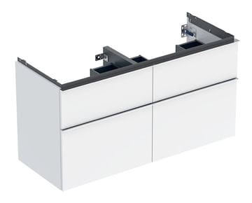 GEBERIT ICON skříňka pod dvojumyvadlo 118,4x47,6x61,5 cm, 4 zásuvky, lesklá bílá