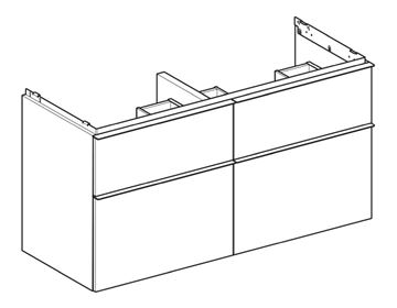 GEBERIT ICON skříňka pod dvojumyvadlo 118,4x47,6x61,5 cm, 4 zásuvky, ořech hickory 502.309.JR.1 Obrázek - fotka