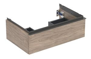 GEBERIT ICON skříňka pod umyvadlo 740x476x247mm, závěsná, 1 zásuvka, úchytka matná láva, ořech hickory
