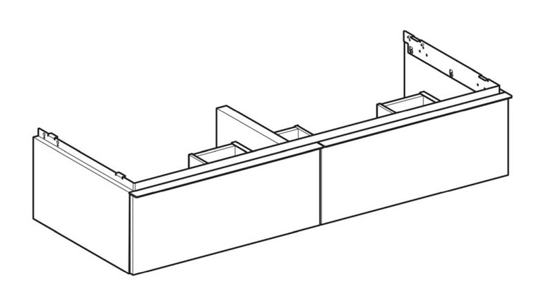 GEBERIT ICON skříňka pod dvojumyvadlo 118,4x47,6x24,7 cm, 2 zásuvky, dub 502.314.JH.1 Obrázek - fotka