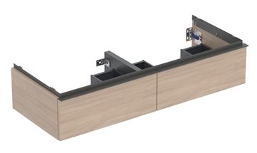 GEBERIT ICON skříňka pod dvojumyvadlo 118,4x47,6x24,7 cm, 2 zásuvky, dub