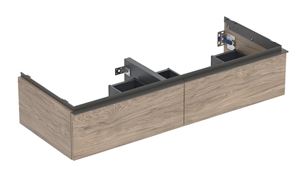GEBERIT ICON skříňka pod dvojumyvadlo 118,4x47,6x24,7 cm, 2 zásuvky, ořech hickory