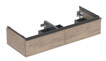 GEBERIT ICON skříňka pod dvojumyvadlo 118,4x47,6x24,7 cm, 2 zásuvky, ořech hickory