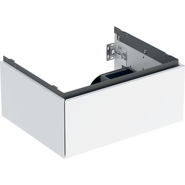 GEBERIT ONE skříňka pod umyvadlo 59,2x26,6x47 cm, závěsná, 1 zásuvka, Push-open, lesklá bílá