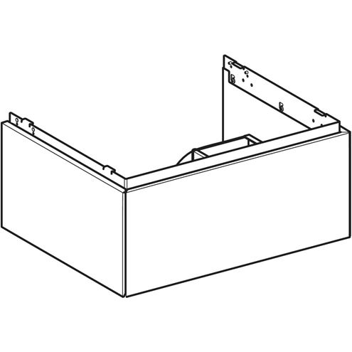 GEBERIT ONE skříňka pod umyvadlo 59,2x26,6x47 cm, závěsná, 1 zásuvka, Push-open, lesklá bílá 505.071.00.1 Obrázek - fotka