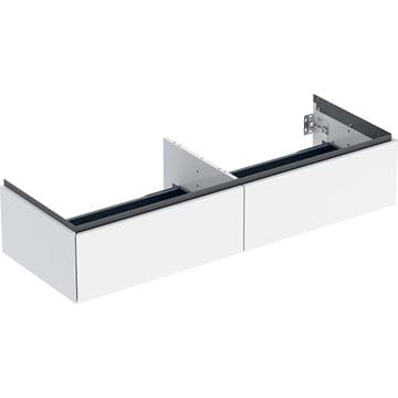 GEBERIT ONE skříňka pod umyvadlo 133,2x47x26,6 cm, 2 zásuvky, Push-open, lesklá bílá