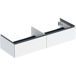GEBERIT ONE skříňka pod umyvadlo 133,2x47x26,6 cm, 2 zásuvky, Push-open, lesklá bílá