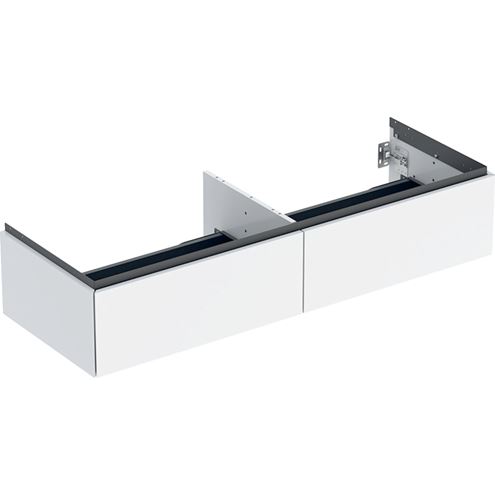 GEBERIT ONE skříňka pod umyvadlo 133,2x47x26,6 cm, 2 zásuvky, Push-open, lesklá bílá 505.076.00.1 Obrázek - Hlavní obrázek