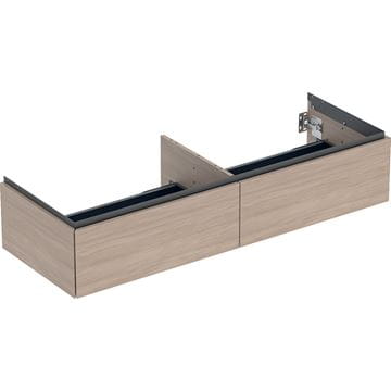 GEBERIT ONE skříňka pod umyvadlo 133,2x47x26,6 cm, 2 zásuvky, Push-open, dub