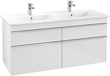 VILLEROY & BOCH VENTICELLO skříňka pod dvojumyvadlo 125,3x50,2x59 cm, 4 zásuvky, Glossy White A93001DH Obrázek - fotka