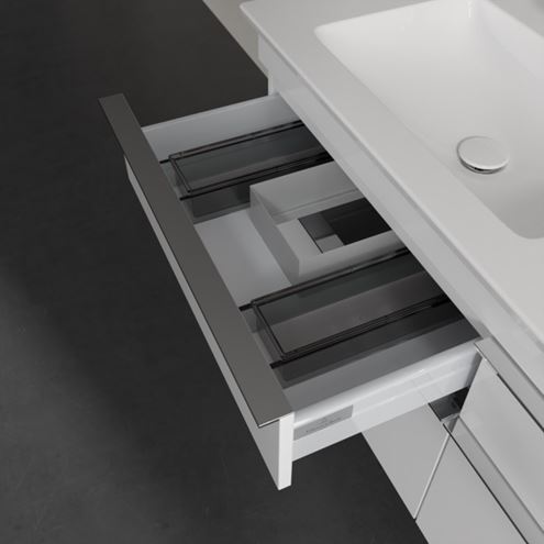 VILLEROY & BOCH VENTICELLO skříňka pod dvojumyvadlo 125,3x50,2x59 cm, 4 zásuvky, Glossy White A93001DH Obrázek - fotka