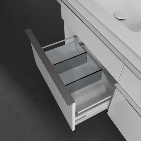 VILLEROY & BOCH VENTICELLO skříňka pod dvojumyvadlo 125,3x50,2x59 cm, 4 zásuvky, Glossy White A93001DH Obrázek - fotka