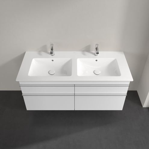 VILLEROY & BOCH VENTICELLO skříňka pod dvojumyvadlo 125,3x50,2x59 cm, 4 zásuvky, Glossy White A93001DH Obrázek - fotka