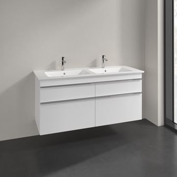 VILLEROY & BOCH VENTICELLO skříňka pod dvojumyvadlo 125,3x50,2x59 cm, 4 zásuvky, Glossy White A93001DH Obrázek - fotka