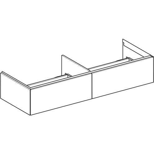 GEBERIT ONE skříňka pod umyvadlo 133,2x47x26,6 cm, 2 zásuvky, Push-open, matná černá 505.076.00.8 Obrázek - fotka