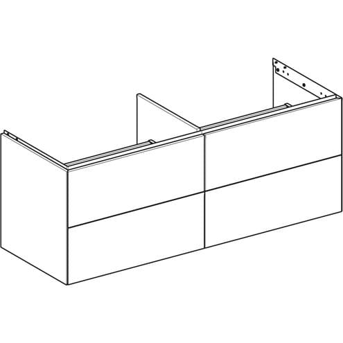 GEBERIT ONE skříňka pod umyvadla 133,2x47x50,4 cm, 4 zásuvky, Push-open, lesklá bílá 505.266.00.1 Obrázek - fotka