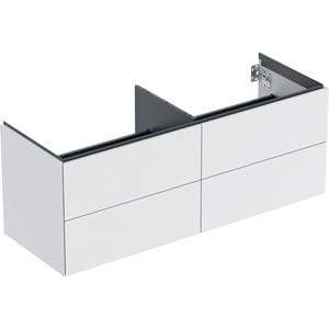 GEBERIT ONE skříňka pod umyvadla 133,2x47x50,4 cm, 4 zásuvky, Push-open, matná bílá