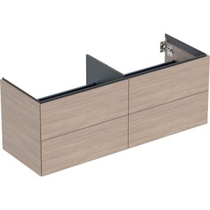 GEBERIT ONE skříňka pod umyvadla 133,2x47x50,4 cm, 4 zásuvky, Push-open, dub