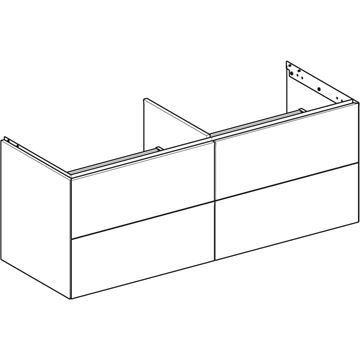 GEBERIT ONE skříňka pod umyvadla 133,2x47x50,4 cm, 4 zásuvky, Push-open, dub 505.266.00.5 Obrázek - fotka