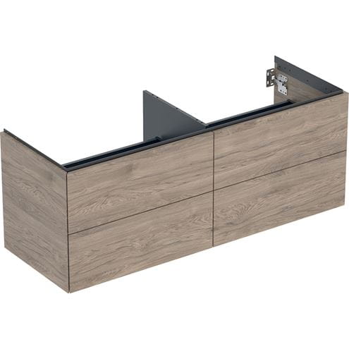 GEBERIT ONE skříňka pod umyvadla 133,2x47x50,4 cm, 4 zásuvky, Push-open, ořech hickory 505.266.00.6 Obrázek - Hlavní obrázek