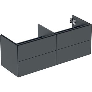 GEBERIT ONE skříňka pod umyvadla 133,2x47x50,4 cm, 4 zásuvky, Push-open, matná černá