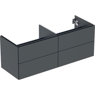 GEBERIT ONE skříňka pod umyvadla 133,2x47x50,4 cm, 4 zásuvky, Push-open, matná černá