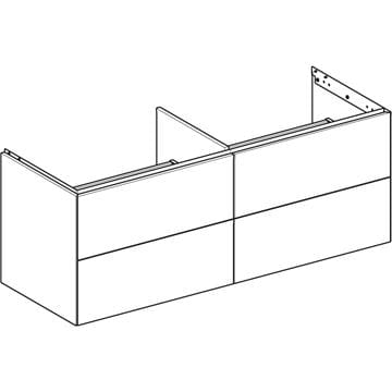GEBERIT ONE skříňka pod umyvadla 133,2x47x50,4 cm, 4 zásuvky, Push-open, matná černá 505.266.00.8 Obrázek - fotka