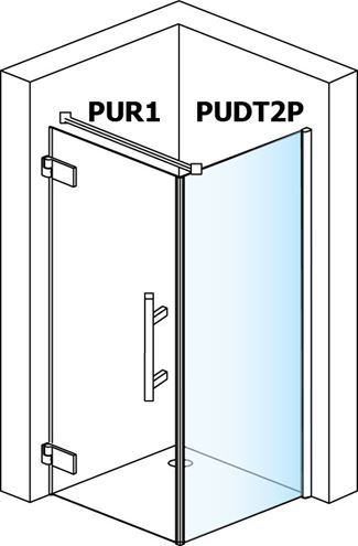 RONAL PUR PUDT2P boční stěna 90x200 cm, aluchrom/sklo linie PUDT2P 090 10 51 Obrázek - fotka