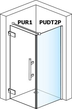 RONAL PUR PUDT2P boční stěna 90x200 cm, aluchrom/sklo linie PUDT2P 090 10 51 Obrázek - fotka