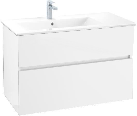 VILLEROY & BOCH VERITY LINE skříňka pod umyvadlo 95,5x48,2x61,8 cm, 2 zásuvky, Glossy White B66100DH Obrázek - Hlavní obrázek