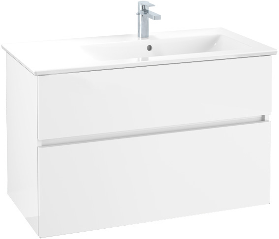 VILLEROY & BOCH VERITY LINE skříňka pod umyvadlo 95,5x48,2x61,8 cm, 2 zásuvky, Glossy White B66200DH Obrázek - Hlavní obrázek