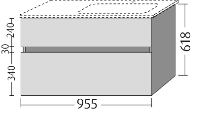 VILLEROY & BOCH VERITY LINE skříňka pod umyvadlo 95,5x48,2x61,8 cm, 2 zásuvky, Oak Kansas B66200RH Obrázek - fotka