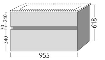 VILLEROY & BOCH VERITY LINE skříňka pod umyvadlo 95,5x48,2x61,8 cm, 2 zásuvky, Oak Nebraska B66000PJ Obrázek - fotka