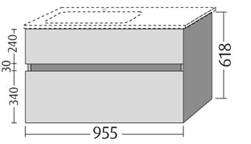 VILLEROY & BOCH VERITY LINE skříňka pod umyvadlo 95,5x48,2x61,8 cm, 2 zásuvky, Glossy White B66100DH Obrázek - fotka