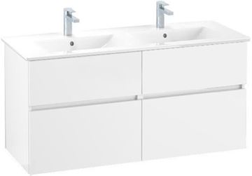 VILLEROY & BOCH VERITY LINE skříňka pod dvojumyvadlo 125,5x48,2x61,8 cm, 4 zásuvky, Glossy White