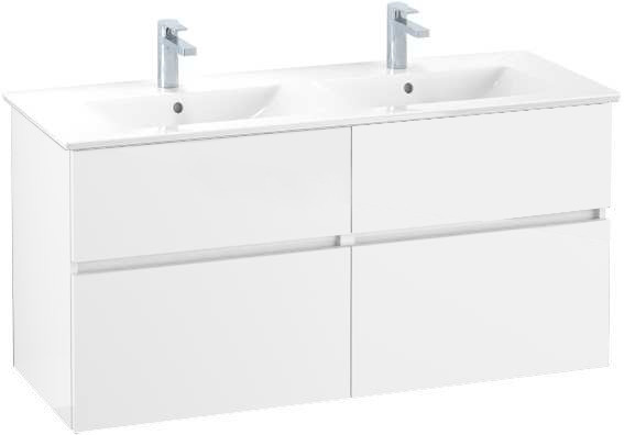 VILLEROY & BOCH VERITY LINE skříňka pod dvojumyvadlo 125,5x48,2x61,8 cm, 4 zásuvky, Glossy White B65800DH Obrázek - Hlavní obrázek