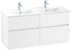 VILLEROY & BOCH VERITY LINE skříňka pod dvojumyvadlo 125,5x48,2x61,8 cm, 4 zásuvky, Glossy White