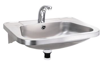 AZP BRNO umyvadlo 56 cm, s otvorem pro baterii a přepadem, nerez AUM 01 Obrázek - fotka