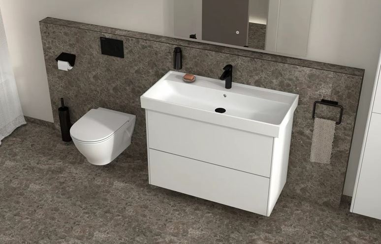 LAUFEN FIORA skříňka pod umyvadlo 95,7x45,3x67,4 cm, 2 zásuvky, Push-open, lesklá bílá H40F9944015001 Obrázek - fotka