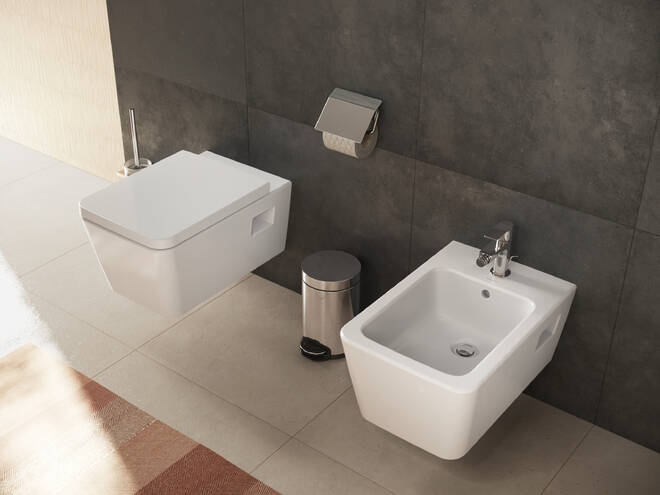 HANSGROHE REBRIS E bidetová stojánková baterie, s odtokovou soupravou, EcoSmart, chrom 72213000 Obrázek - fotka