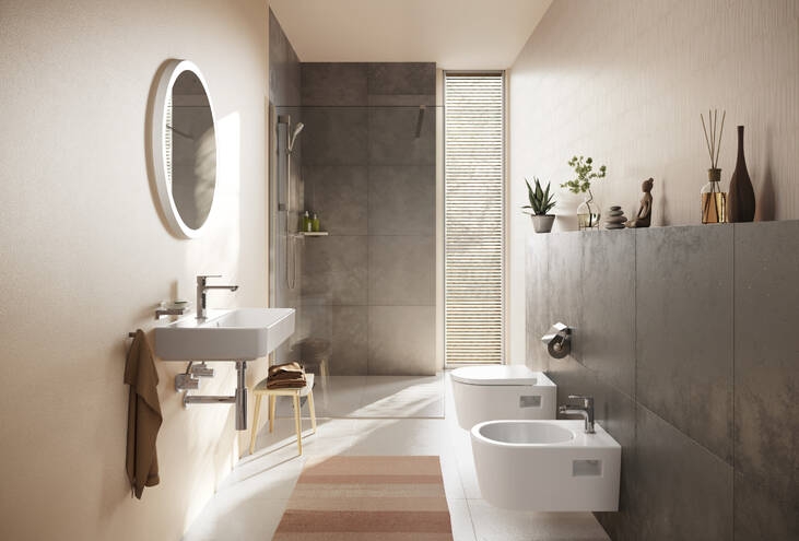 HANSGROHE REBRIS S bidetová stojánková baterie, s odtokovou soupravou, EcoSmart, chrom 72212000 Obrázek - fotka