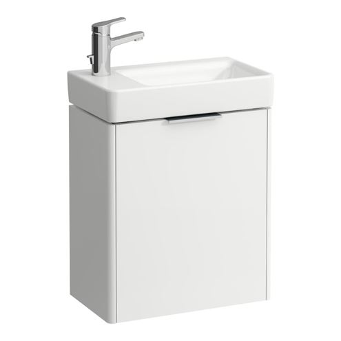 LAUFEN BASE skříňka pod umývátko 46x26,7x51,5 cm, 1 dvířka, panty vlevo, matná bílá H4021011102601 Obrázek - Hlavní obrázek