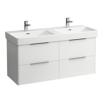 LAUFEN BASE skříňka pod dvojumyvadlo 115,9x43,8x51,5 cm, 4 zásuvky, lesklá bílá